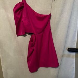DO+BE Elegant Pink One-Shoulder Dress Size S